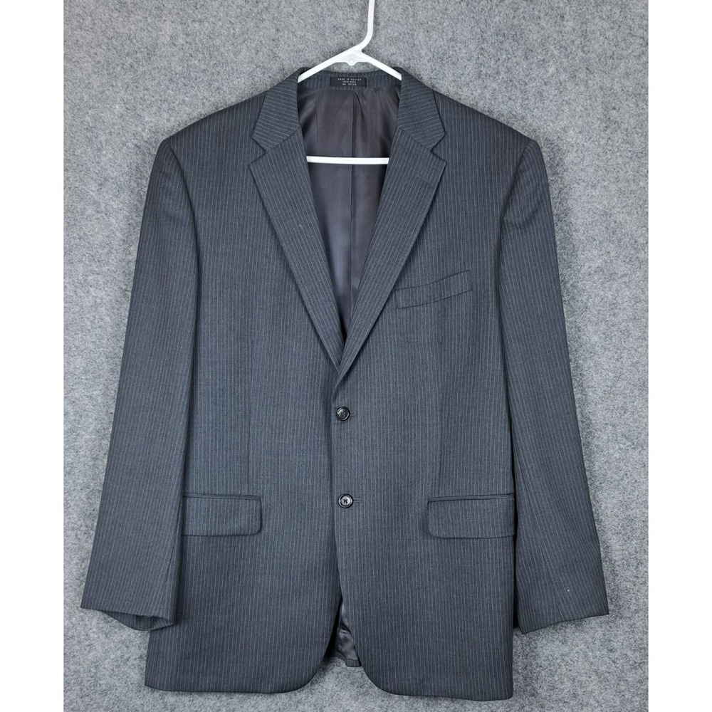 Jones New York Men's Pinstripe Suit Jacket Size 43Rβ Gray 100% Wool